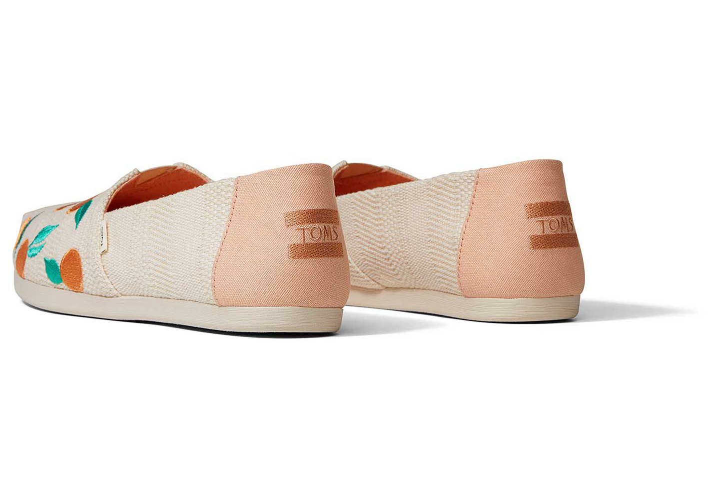 Toms Espadryle Damskie Beżowe - Alpargata Embroidered Oranges - 97OCQTKRA